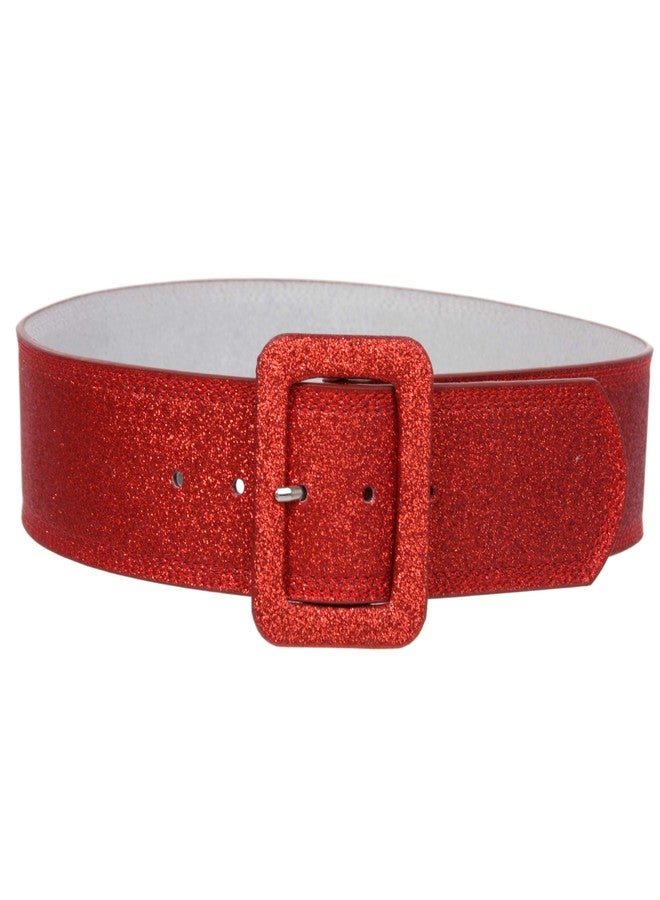 Beltiscool Women's Wide High Waist Glitter Fashion Leather Belt, Red | M/L-36 - Image 1